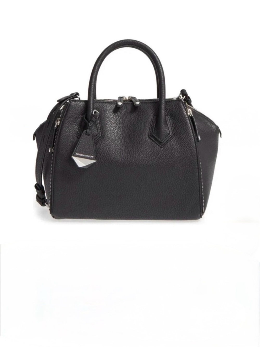 Rebecca Minkoff Mini Perry Satchel - Black Pebbled Leather